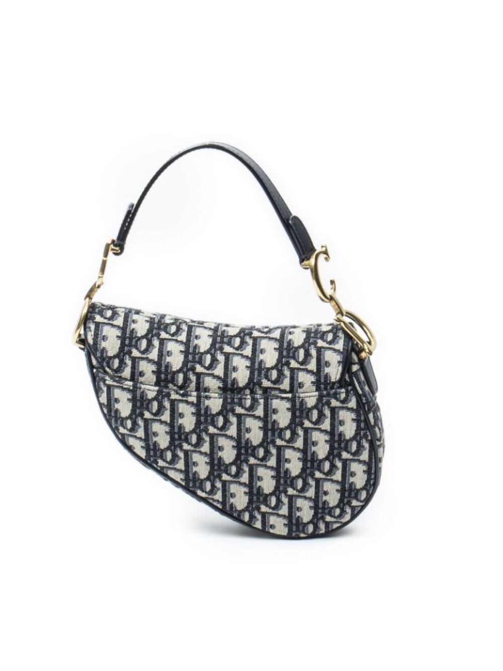 Dior New Saddle Bag Navy Beige Oblique Peacock Canvas - Picture 5 of 10